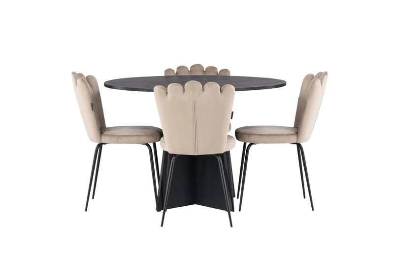 Bootcut Matgrupp 110 cm Rund med 4 Limhamn stolar - Beige - Products - Möbler - Bord & matgrupp - Matgrupp