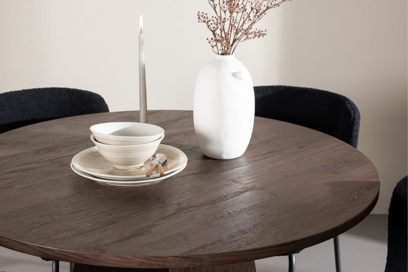 Bootcut Matgrupp 110 cm Rund med 4 Modesto stolar - Mocca/Svart - Products - Möbler - Bord & matgrupp - Matgrupp