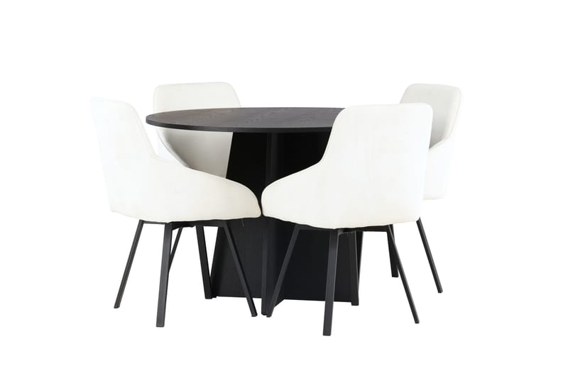 Bootcut Matgrupp 110 cm Rund med 4 Rosie stolar - Beige - Products - Möbler - Bord & matgrupp - Matgrupp