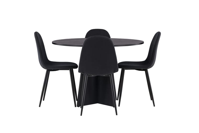 Bootcut Matgrupp 110 cm Rund med 4 Polar stolar - Svart - Products - Möbler - Bord & matgrupp - Matgrupp