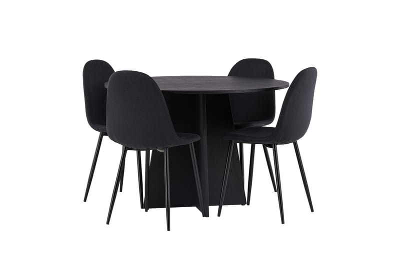 Bootcut Matgrupp 110 cm Rund med 4 Polar stolar - Svart - Products - Möbler - Bord & matgrupp - Matgrupp