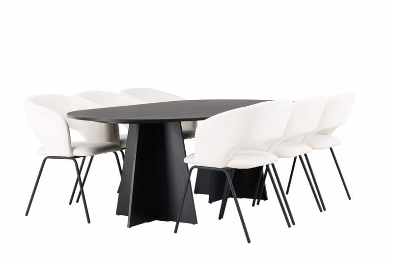 Bootcut Matgrupp 230 cm Oval med 6 Day stolar - Svart - Products - Möbler - Bord & matgrupp - Matgrupp