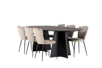 Bootcut Matgrupp 230 cm Oval med 6 Limhamn stolar - Beige - Products - Möbler - Bord & matgrupp - Matgrupp