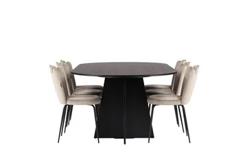 Bootcut Matgrupp 230 cm Oval med 6 Limhamn stolar - Beige - Products - Möbler - Bord & matgrupp - Matgrupp