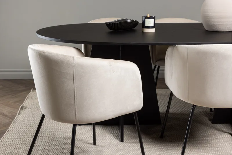 Bootcut Matgrupp 230 cm Rektangulär med 6 Berit stolar - Beige - Products - Möbler - Bord & matgrupp - Matgrupp