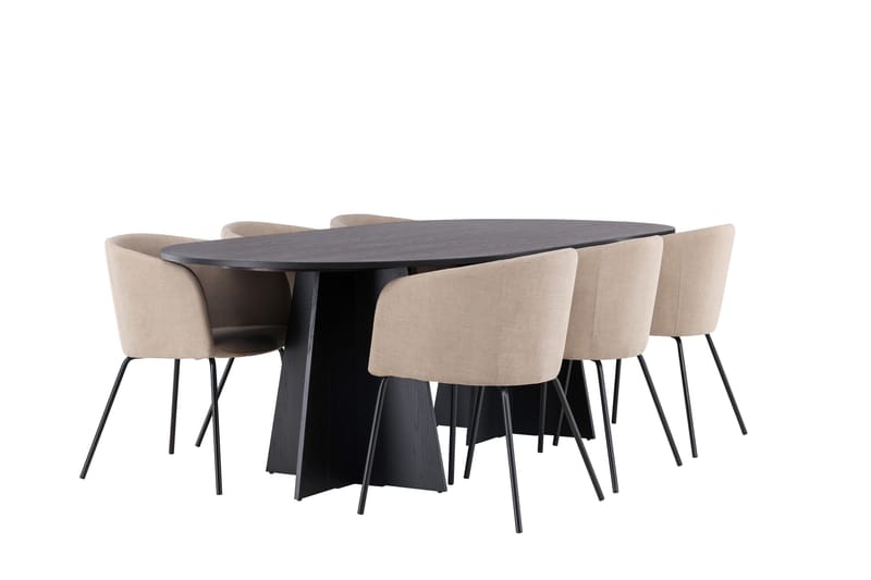 Bootcut Matgrupp 230 cm Rektangulär med 6 Berit stolar - Beige - Products - Möbler - Bord & matgrupp - Matgrupp