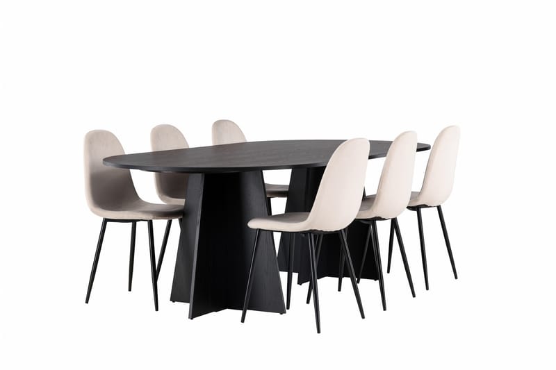 Bootcut Matgrupp 230 cm Rektangulär med 6 Polar stolar - Beige - Products - Möbler - Bord & matgrupp - Matgrupp