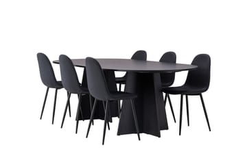 Bootcut Matgrupp 230 cm Rektangulär med 6 Polar stolar - Svart - Products - Möbler - Bord & matgrupp - Matgrupp