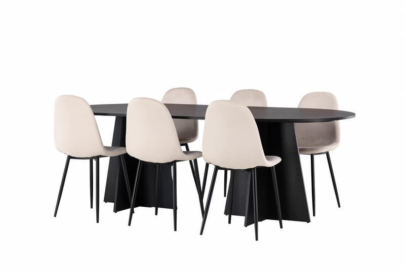 Bootcut Matgrupp 230 cm Rektangulär med 6 Polar stolar - Beige - Products - Möbler - Bord & matgrupp - Matgrupp