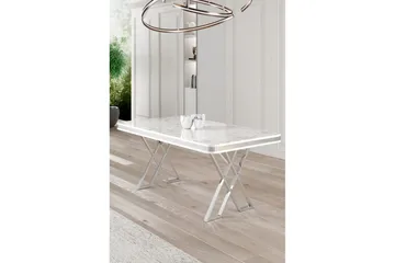 Calchera Matbord 130 cm Rektangulär - Vit Marmor/Krom - Products - Möbler - Bord & matgrupp - Matbord & köksbord