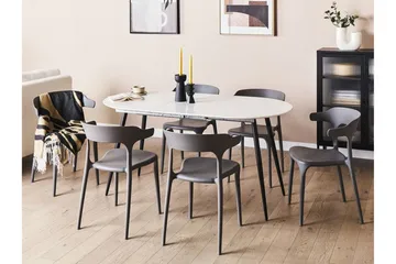 Castellana Matbord Förlängningsbart 120-160x80 cm - Vit/Svart - Products - Möbler - Bord & matgrupp - Matbord & köksbord