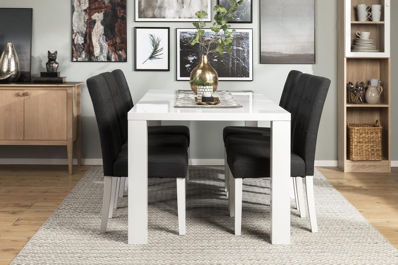 Cibus Matgrupp 180 cm med 6 Viktor Stol - Vit/Mörkgrå - Products - Möbler - Bord & matgrupp - Matgrupp