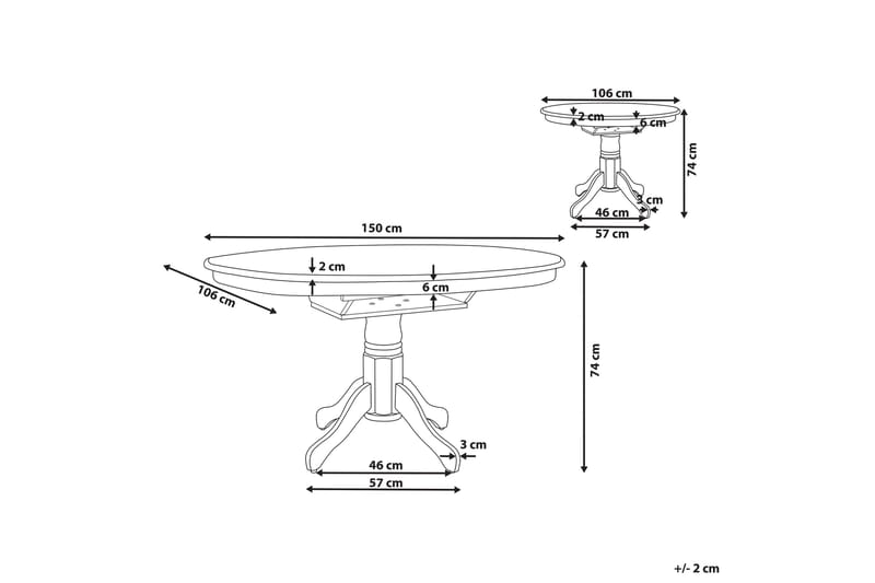 Cinnamon Matbord 106 cm Oval - Vit - Products - Möbler - Bord & matgrupp - Matbord & köksbord