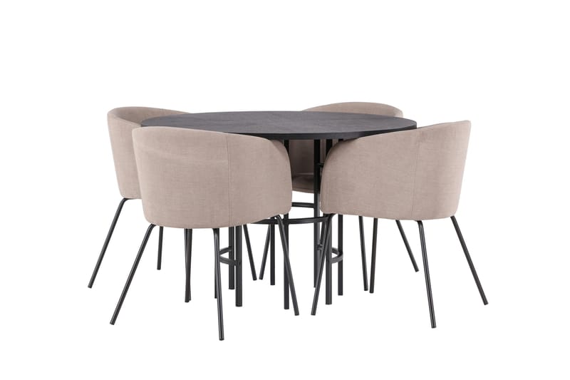 Copenhagen Matgrupp 115 cm Rund med 4 Berit stolar - Beige - Products - Möbler - Bord & matgrupp - Matgrupp