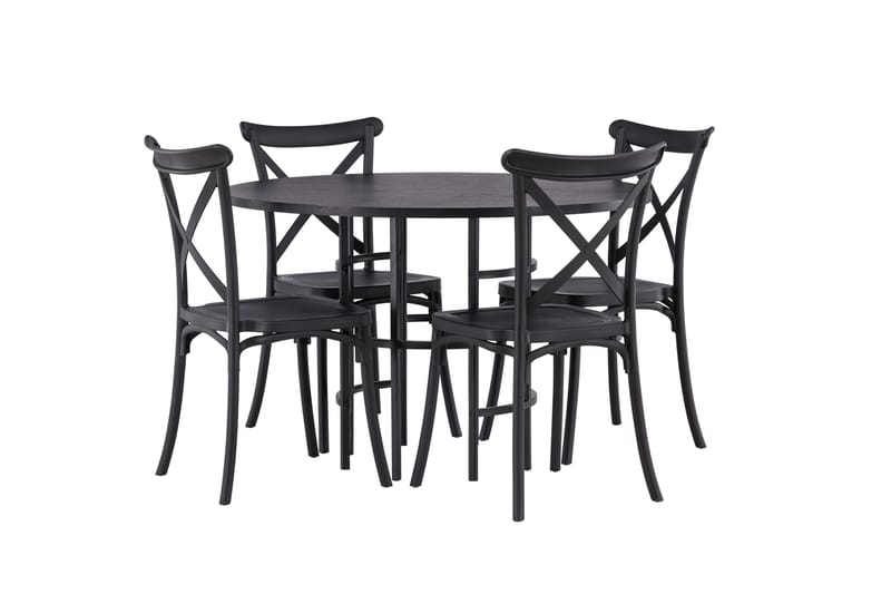 Copenhagen Matgrupp 115 cm Rund med 4 Crosett stolar - Svart - Products - Möbler - Bord & matgrupp - Matgrupp