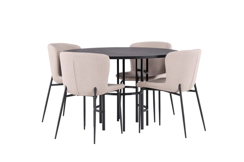 Copenhagen Matgrupp 115 cm Rund med 4 Modesto stolar - Svart - Products - Möbler - Bord & matgrupp - Matgrupp