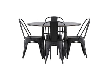 Copenhagen Matgrupp 115 cm Rund med 4 Tempe Stolar - Svart - Products - Möbler - Bord & matgrupp - Matgrupp