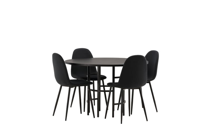 Copenhagen Matgrupp 115 cm Rund med 4 Polar stolar - Svart - Products - Möbler - Bord & matgrupp - Matgrupp
