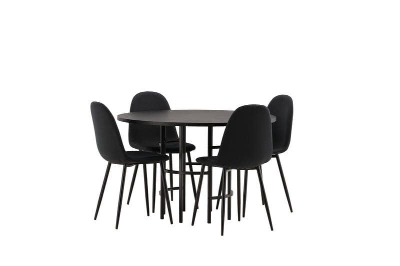 Copenhagen Matgrupp 115 cm Rund med 4 Polar stolar - Svart - Products - Möbler - Bord & matgrupp - Matgrupp