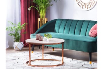 Coralla Soffbord 70 cm Runt Marmormönster - Vit/Koppar - Products - Möbler - Bord & matgrupp - Soffbord