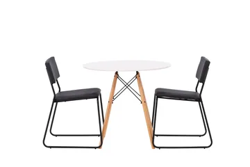 Danburi Matgrupp 60 cm Rund med 2 Kenth Stolar - Svart - Products - Möbler - Bord & matgrupp - Matgrupp