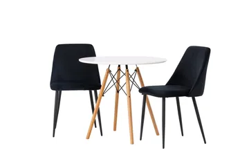 Danburi Matgrupp 60 cm Rund med 2 Night stolar - Svart - Products - Möbler - Bord & matgrupp - Matgrupp