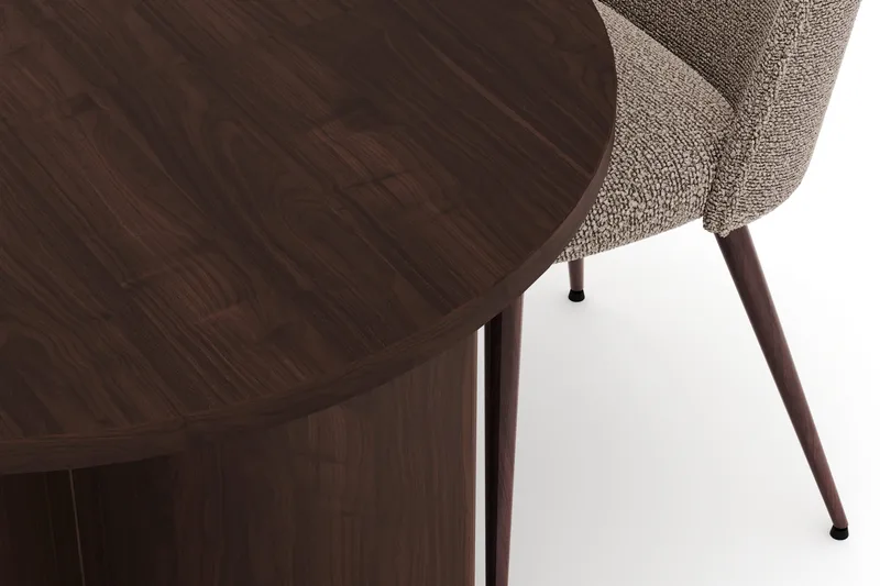 Dano Matbord 180 cm  med 4 Nibe Plus Matstolar - Valnöt / Greige - Products - Möbler - Bord & matgrupp - Matgrupp