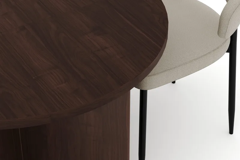 Dano Matbord 180 cm  med 4 Sawako Matstolar - Valnöt / Beige - Products - Möbler - Bord & matgrupp - Matgrupp