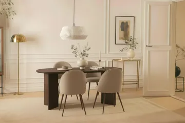 Dano Matbord 180 cm  med 6 Nibe Plus Matstolar - Valnöt / Greige - Products - Möbler - Bord & matgrupp - Matgrupp