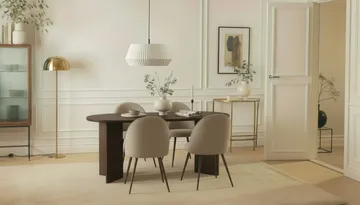 Dano Matbord 180 cm  med 6 Nibe Plus Matstolar - Valnöt / Greige - Products - Möbler - Bord & matgrupp - Matgrupp