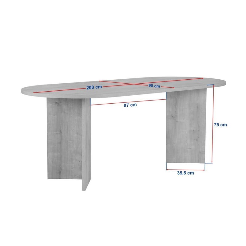 Dano Matbord Oval 200 cm - Valnöt - Products - Möbler - Bord & matgrupp - Matbord & köksbord