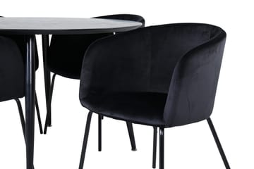 Dipp Matgrupp 115 cm Rund med 4 Berit stolar - Svart - Products - Möbler - Bord & matgrupp - Matgrupp