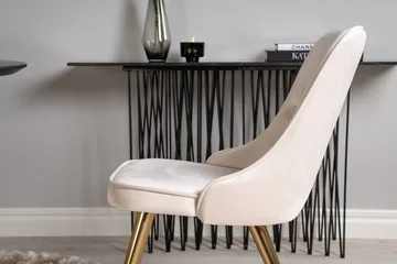 Dipp Matgrupp 115 cm Rund med 4 Velvet Deluxe stolar - Beige - Products - Möbler - Bord & matgrupp - Matgrupp