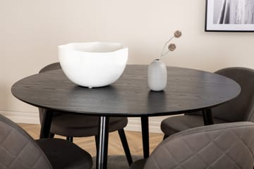 Dipp Matgrupp 115 cm Rund med 4 Velvet stolar - Svart - Products - Möbler - Bord & matgrupp - Matgrupp