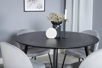 Dipp Matgrupp 115 cm Rund med 4 Wrinkles stolar - Svart/Guld - Products - Möbler - Bord & matgrupp - Matgrupp