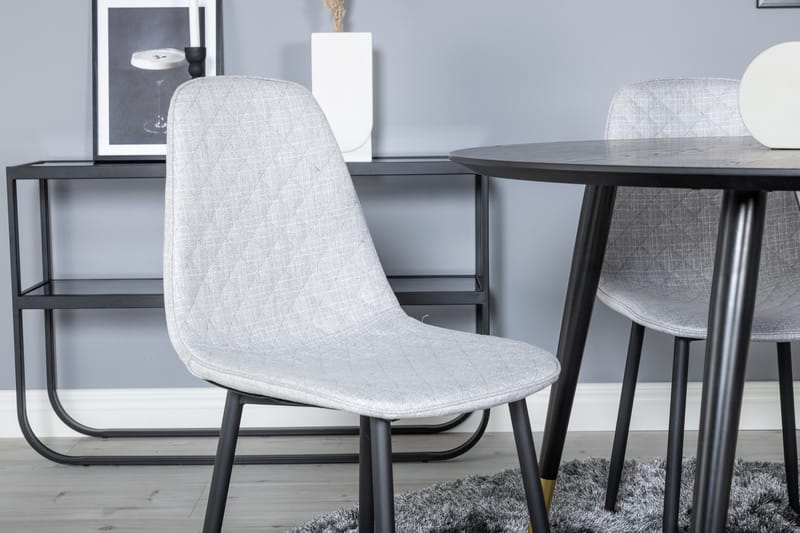 Dipp Matgrupp 115 cm Rund med 4 Polar stolar - Svart/Guld - Products - Möbler - Bord & matgrupp - Matgrupp
