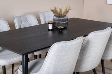 Dipp Matgrupp 180 cm Rektangulär med 6 Velvet Deluxe stolar - Svart/Guld - Products - Möbler - Bord & matgrupp - Matgrupp