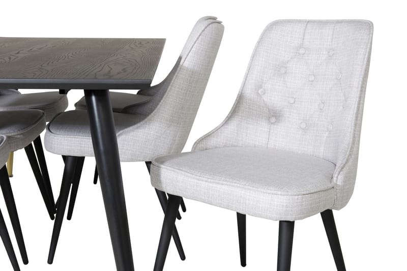 Dipp Matgrupp 180 cm Rektangulär med 6 Velvet Deluxe stolar - Svart/Guld - Products - Möbler - Bord & matgrupp - Matgrupp
