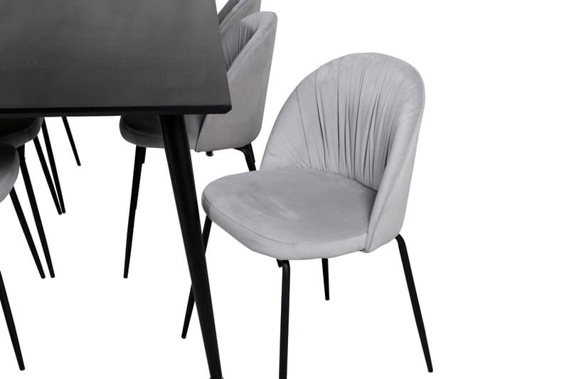 Dipp Matgrupp 180 cm Rektangulär med 6 Wrinkles stolar - Svart - Products - Möbler - Bord & matgrupp - Matgrupp
