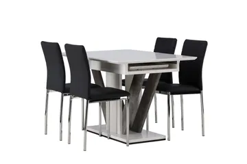 Disa Matgrupp 120 cm Rektangulär med 4 Lily stolar - Svart - Products - Möbler - Bord & matgrupp - Matgrupp