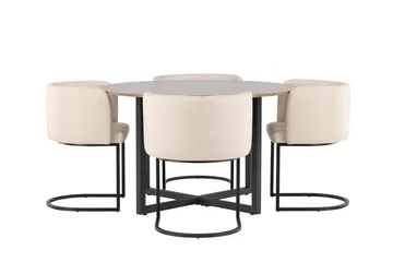 Durango Matgrupp 120 cm Rund med 4 Simrishamn Stolar - Valnöt - Products - Möbler - Bord & matgrupp - Matgrupp