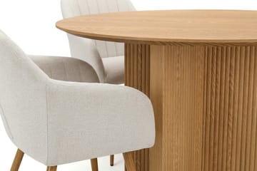 Edda Matgrupp runt 110 cm Ek med 4 Filippa Matstolar - Ek - Products - Möbler - Bord & matgrupp - Matgrupp