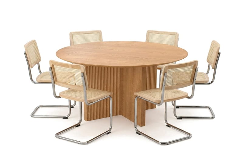 Edda Matgrupp runt 150 cm Ek med 6 Build Matstolar - Ek - Products - Möbler - Bord & matgrupp - Matgrupp