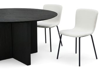 Edda Matgrupp runt 150 cm Svart med 6 Katy Matstolar - Svart - Products - Möbler - Bord & matgrupp - Matgrupp