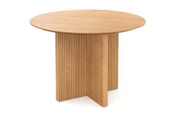 Edda Runt Matbord 110cm Fanér - Ek - Products - Möbler - Bord & matgrupp - Matbord & köksbord