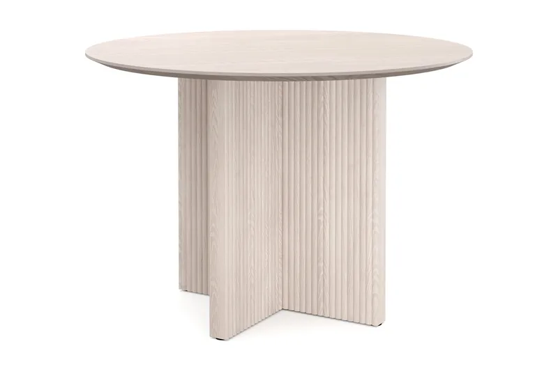 Edda Runt Matbord 110cm Fanér, Vitlaserat