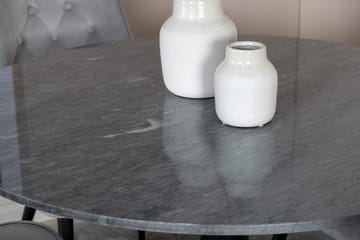 Estelle Matgrupp 106 cm Rund med 4 Velvet Deluxe stolar - Svart - Products - Möbler - Bord & matgrupp - Matgrupp