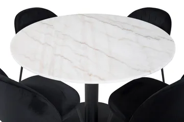 Estelle Matgrupp 106 cm Rund med 4 Wrinkles stolar - Svart - Products - Möbler - Bord & matgrupp - Matgrupp