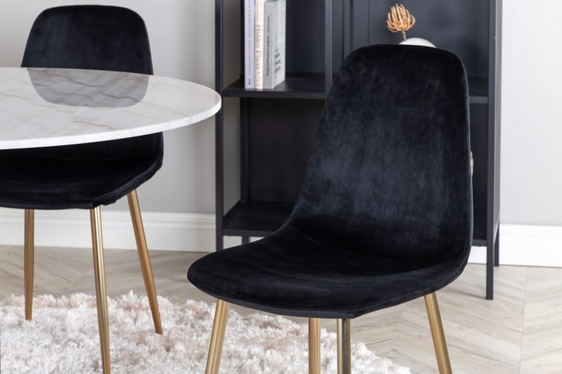 Estelle Matgrupp 106 cm Rund med 4 Polar stolar - Svart/Guld - Products - Möbler - Bord & matgrupp - Matgrupp