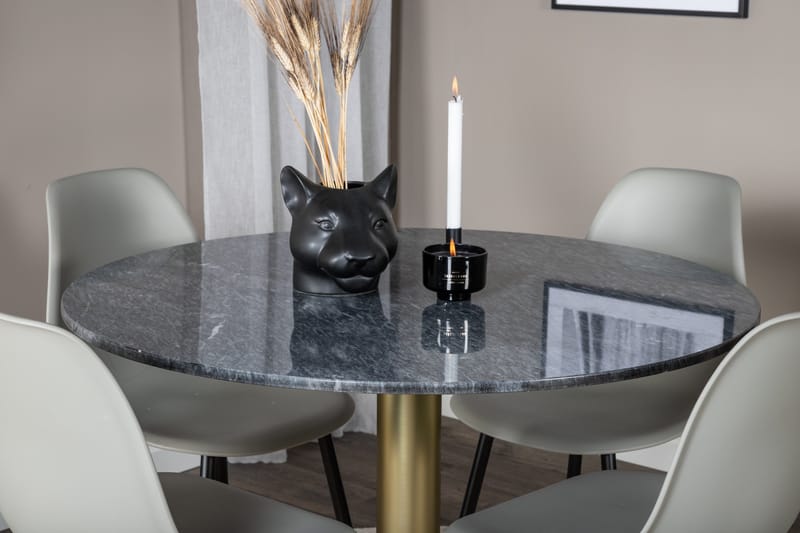Estelle Matgrupp 106 cm Rund med 4 Polar stolar - Svart/Guld - Products - Möbler - Bord & matgrupp - Matgrupp